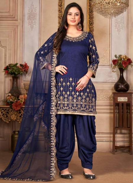 Blue Colour Aanaya Vol 143 New Latest Designer Festive Wear Art Silk Salwar Suit Collection 4303